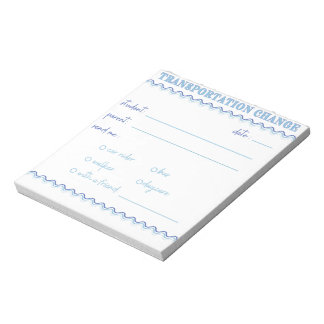 Fun Blue Transportation Change Notepad ノートパッド