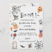 Fun Boo! Spooktacular Halloween birthday party 招待状 (正面/裏面)