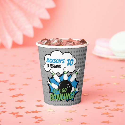 Fun Bowling Birthday Boy 紙コップ (インサイチュ)