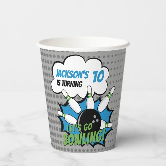 Fun Bowling Birthday Boy 紙コップ (裏面)
