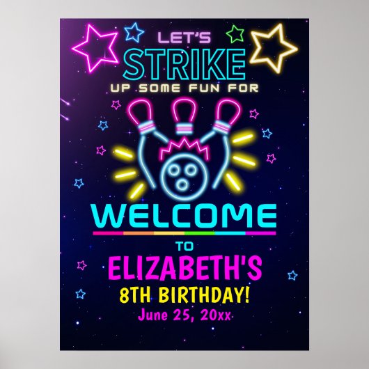 Fun Bowling Birthday Girl ポスター (正面)