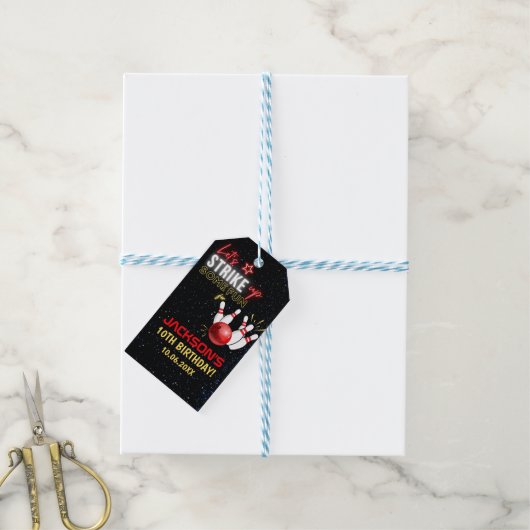 Fun Bowling party for Kids ギフトタグ (より糸付き)