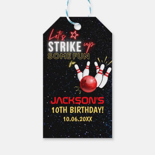Fun Bowling party for Kids ギフトタグ (正面)