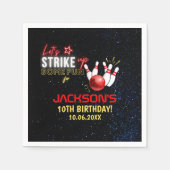 Fun Bowling party for Kids スタンダードカクテルナプキン (正面)