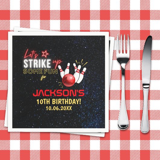 Fun Bowling party for Kids スタンダードカクテルナプキン