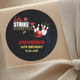 Fun Bowling party for Kids ラウンドシール