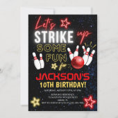 Fun Bowling party for Kids 招待状 (正面)