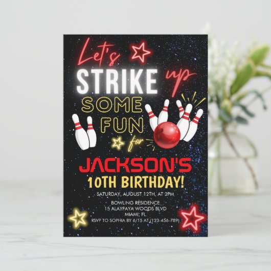 Fun Bowling party for Kids 招待状 (スタンド正面)