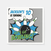 Fun Bowling-Style Birthday Kids スタンダードカクテルナプキン (正面)