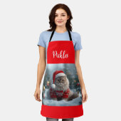 Fun British Shorthair Cat Christmas Personalized エプロン (着用した状態)