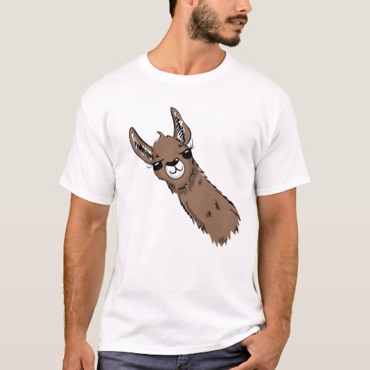 Fun Brown Llama Head Tシャツ (正面)