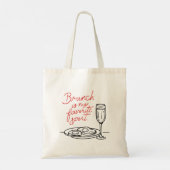 Fun Brunch Lovers Trendy Breakfast Doodle Quote トートバッグ (裏面)