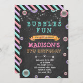 Fun Bubble Party Invite 招待状 (正面/裏面)