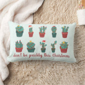 Fun Cactus Christmas Decorations Dont Be Prickly ランバークッション (ブランケット)