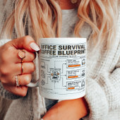 Fun Caffeine Infusion Blueprint for Office Workers コーヒーマグカップ