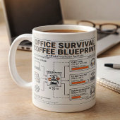 Fun Caffeine Infusion Blueprint for Office Workers コーヒーマグカップ