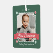 Fun Candy First Christmas Candy Cane Photo Frame メタルオーナメント (正面左)