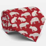 Fun Capybara Pattern Red ネクタイ<br><div class="desc">A fun watercolor capybara pattern on a festive red background for animal and wildlife lovers.  Original art by Nic Squirrell. Perfect for Christmas and the winter Holidays,  or for any other time!</div>