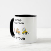 Fun Cartoon Cars "Always Ready for a Detour"  マグカップ (正面左)