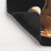 Fun Cartoon Dog Enjoying Skiing  マウスパッド (コーナー)