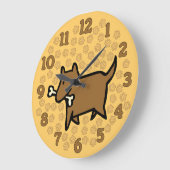 Fun Cartoon Dog Wall Clock ラージ壁時計 (傾斜)