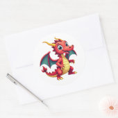Fun Cartoon Dragon Sticker  ラウンドシール (封筒)