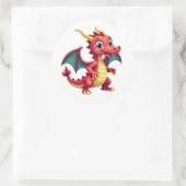 Fun Cartoon Dragon Sticker  ラウンドシール (バッグ)