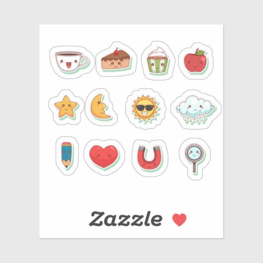 Fun cartoon kawaii sticker set シール (シート)