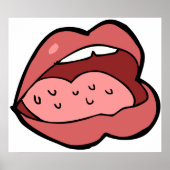 Fun Cartoon Open Mouth and Lips ポスター (正面)