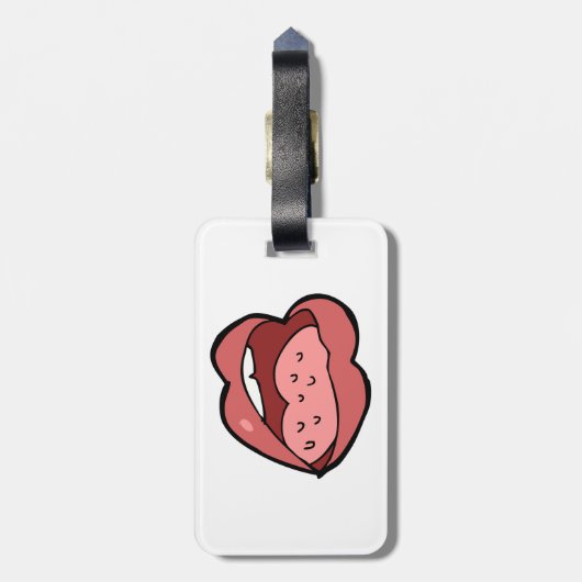 Fun Cartoon Open Mouth and Lips ラゲッジタグ (裏面縦)