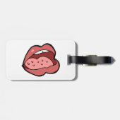 Fun Cartoon Open Mouth and Lips ラゲッジタグ (裏面横)