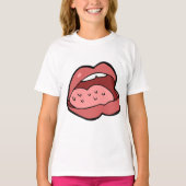 Fun Cartoon Open Mouth and Lips Tシャツ (正面)