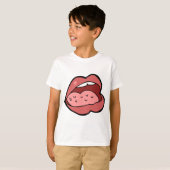 Fun Cartoon Open Mouth and Lips Tシャツ (正面フル)
