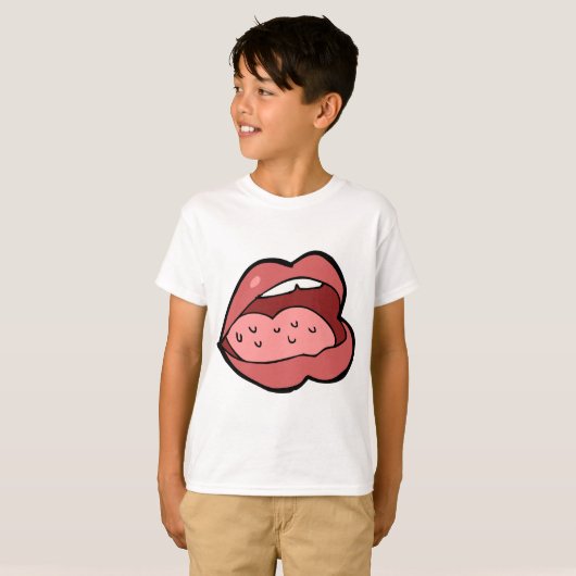 Fun Cartoon Open Mouth and Lips Tシャツ (正面フル)