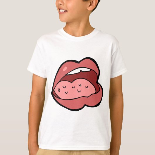 Fun Cartoon Open Mouth and Lips Tシャツ (正面)