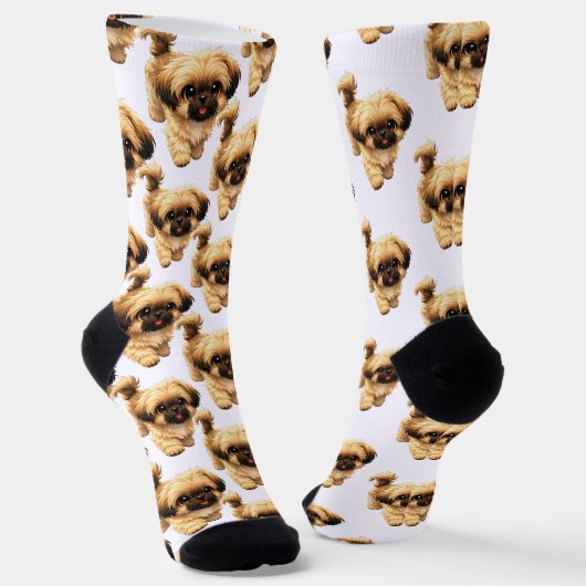 Fun Cartoon Shih Tzu Dog Socks ソックス (傾斜あり)