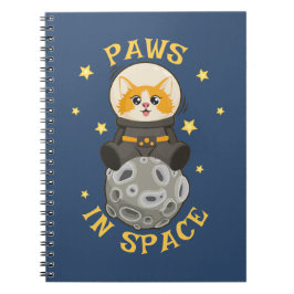Fun Cat in space Cat Astronaut Cosmic animal Moon ノートブック