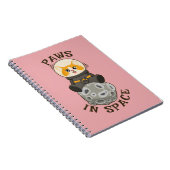 Fun Cat in space Cat Astronaut Cosmic animal Moon ノートブック (右側)