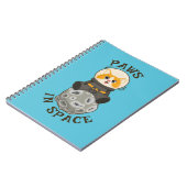 Fun Cat in space Cat Astronaut Cosmic animal Moon ノートブック (左側)