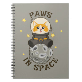 Fun Cat in space Cat Astronaut Cosmic animal Moon ノートブック