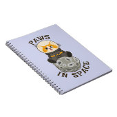 Fun Cat in space Cat Astronaut Cosmic animal Moon ノートブック (右側)