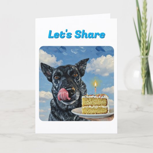 Fun Cattle Dog Oil Paint Texture Cover カード (正面)