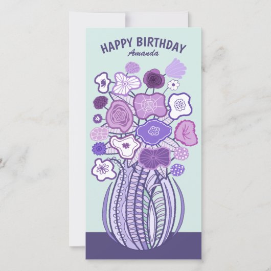 Fun cheerful flower bouquet CC0885 Birthday card (正面)