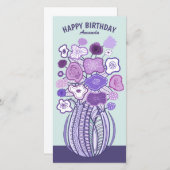 Fun cheerful flower bouquet CC0885 Birthday card (正面/裏面)