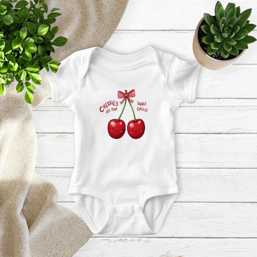 Fun Cherries Bodysuit for Kids - Adorable  ベビーボディスーツ