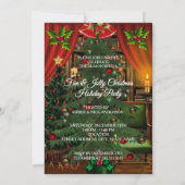 Fun Children Christmas Holiday Red Green Gifts 招待状 (裏面)