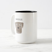 Fun Chocolate Labrador Retriever Dog Personalized ツートーンマグカップ (正面左)