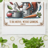 Fun Christian Gift Tea Towel with Bible Verse キッチンタオル (折り畳み)