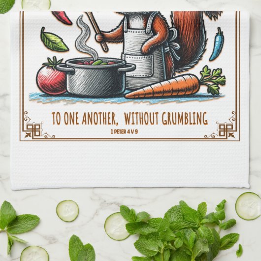 Fun Christian Gift Tea Towel with Bible Verse キッチンタオル (折り畳み)