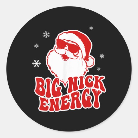 Fun Christmas Big Nick Energy Santa Naughty Adult  ラウンドシール (正面)